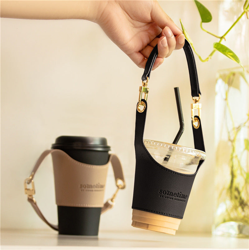 Leather Portable Cup Cover Tea Cup Heat Insulation Hot Bag