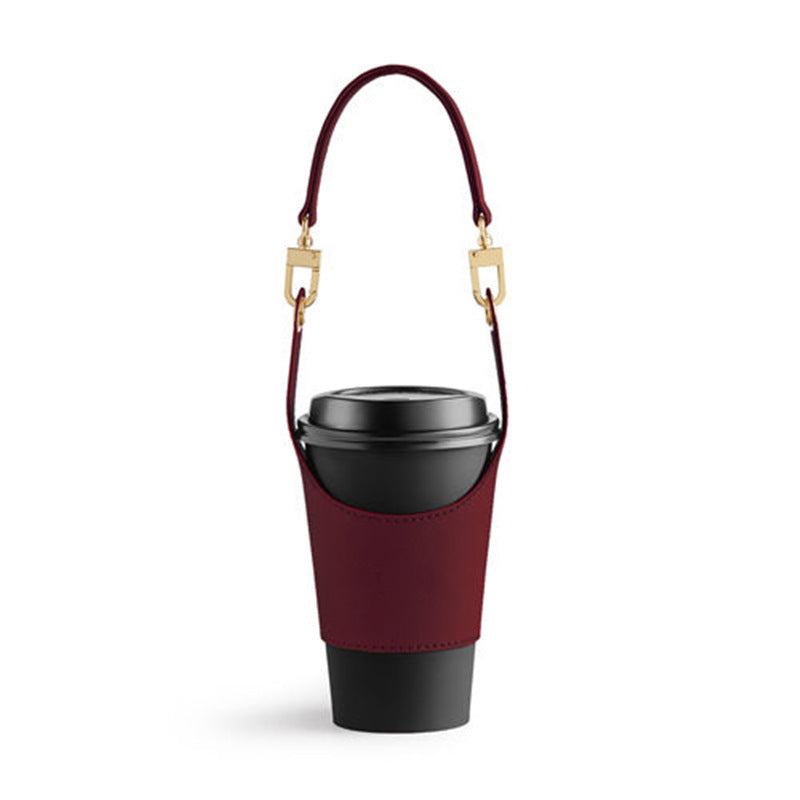 Leather Portable Cup Cover Tea Cup Heat Insulation Hot Bag