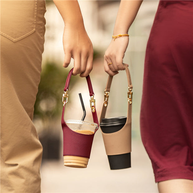 Leather Portable Cup Cover Tea Cup Heat Insulation Hot Bag